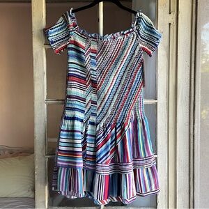NWT Parker NY Zizola Stripe Off The Shoulder Dress